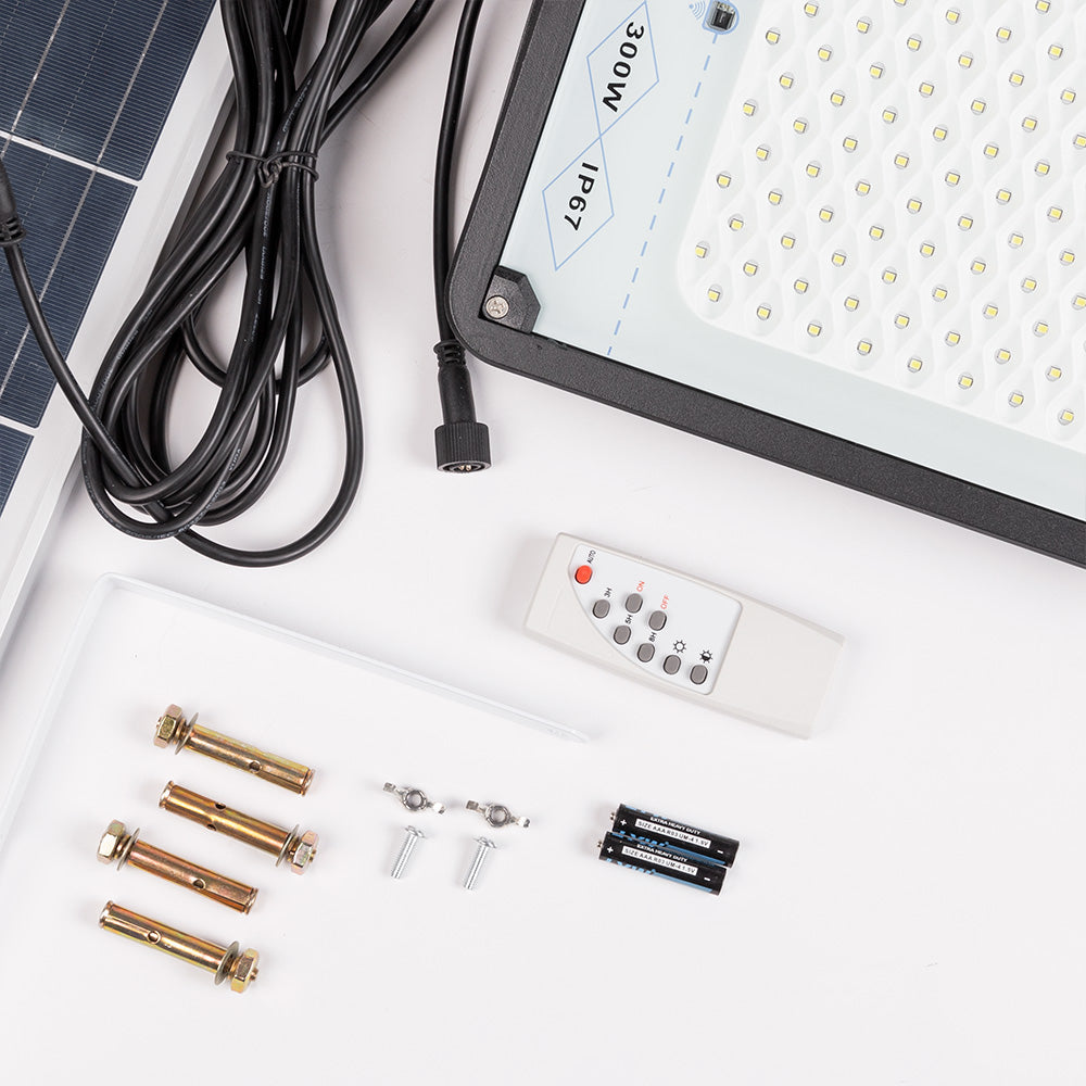 Projetor Solar LED Refletor 300W Painel Solar/Bateria [WR-MTX-300W-CW]