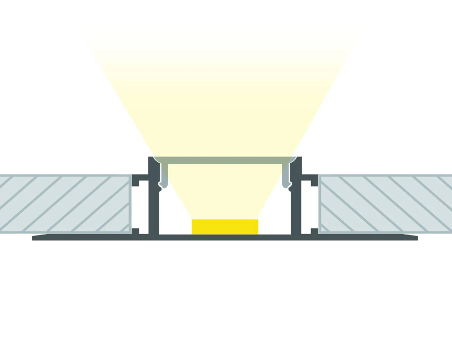 Perfil de aluminio para integración de tira de LED - 30mm - con difusor ópalo - 2 metros