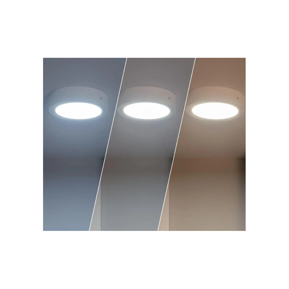 Luminária de teto LED 24W 1.900Lm CCT (tom de luz regulável) 3000-6000ºK Circular 40.000H [HO-PLAF-C-24W-CCT]