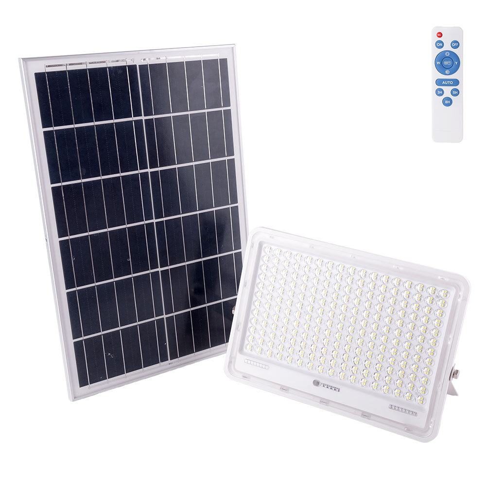 Solar-LED-Projektor 300W 6500K Panel: 6V/25W Batterie: 3.2V/20000Mah Fernbedienung [Ho-Solarfl-300W-02]