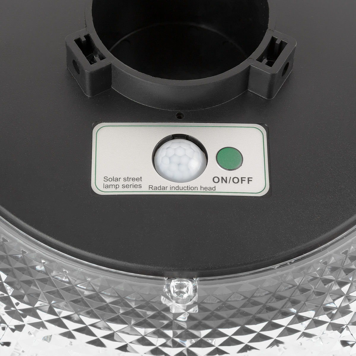 Sensor de luz de rua LED solar de 100 W com controlo remoto, branco frio