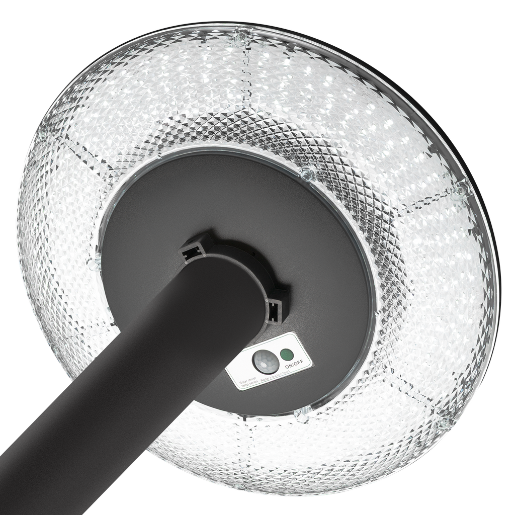 Sensor de luz de rua LED solar de 100 W com controlo remoto, branco frio