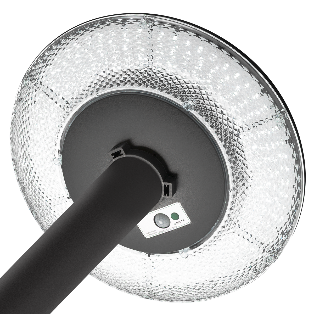 Sensor de luz de rua LED solar de 100 W com controlo remoto, branco frio
