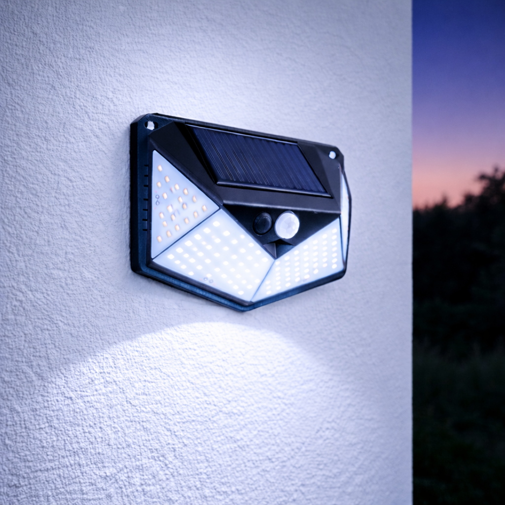 Lâmpada de Parede LED 6000ºK Sensor Solar IP65 40.000H [HO-SW6080-PIR]
