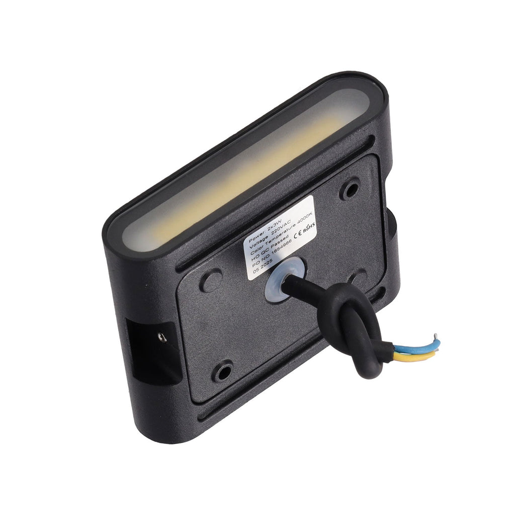 LED-Wandleuchte „Medford“ 2x3W Schwarz [HO-WALL-27-2x3W-BW]