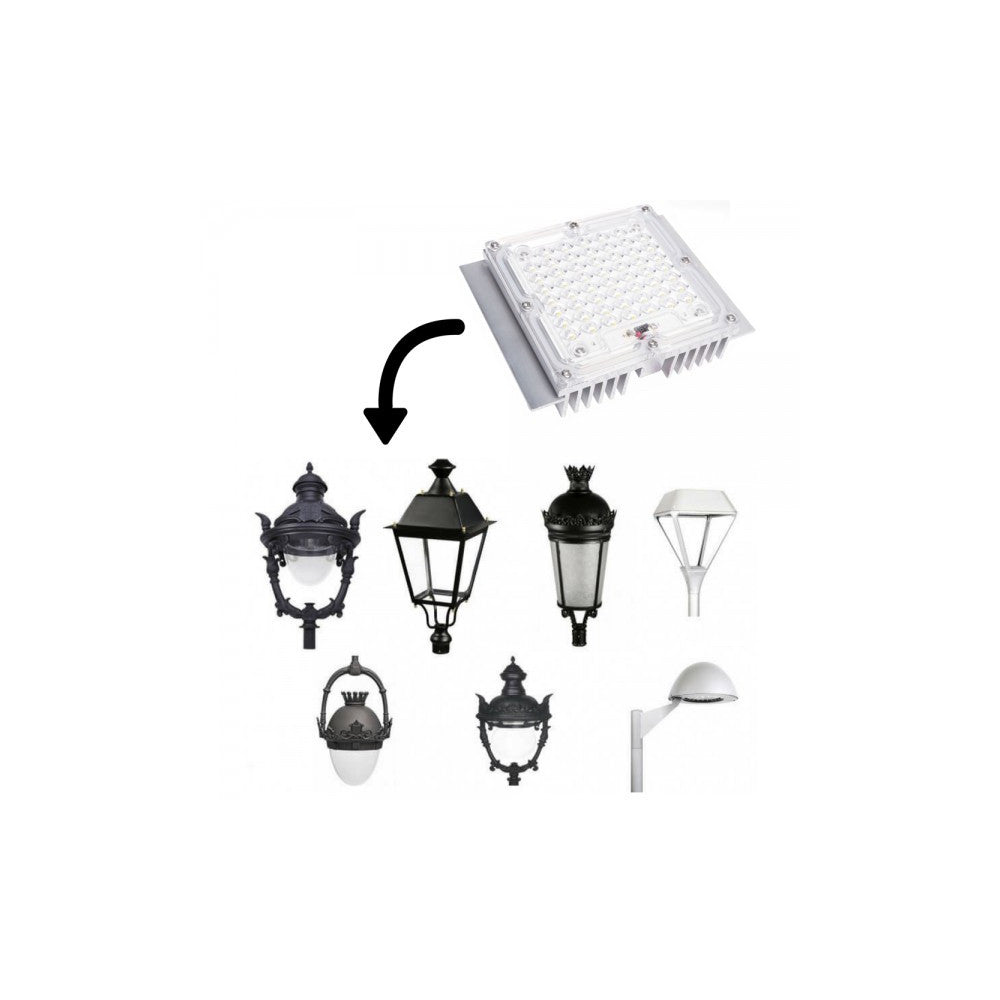 Módulo óptico LED 40W 5.400Lm Bridgelux para poste 60.000H