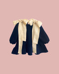 Kleid | Juliette schwarz beige Schleifen