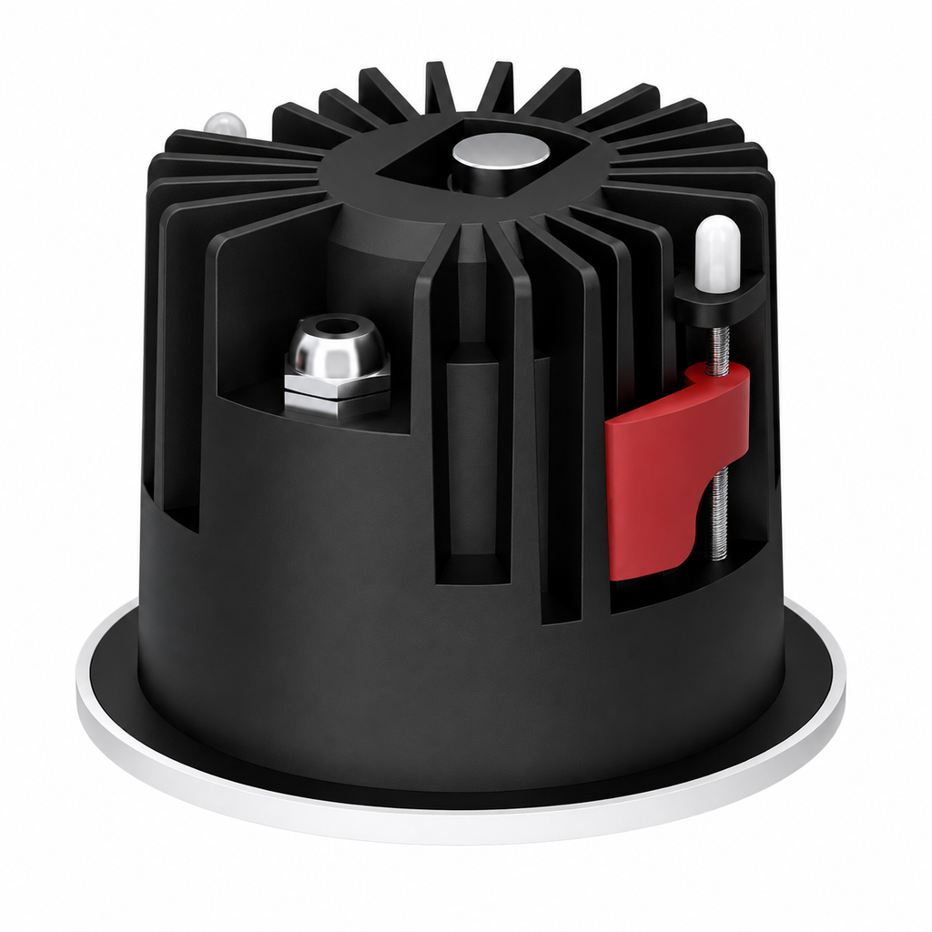 Luminária de encastrar LED de 12W, IP65, 90lm/W, recorte de 75mm, CCT (cor de luz ajustável)