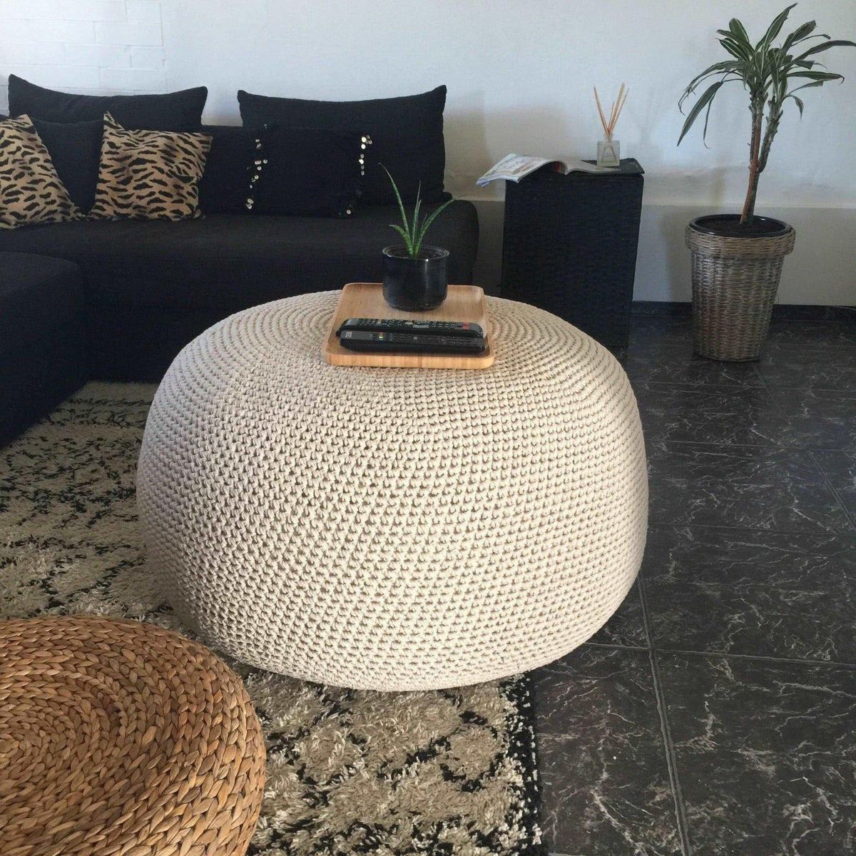 Extra Large Ottoman Coffee Table - Pure White