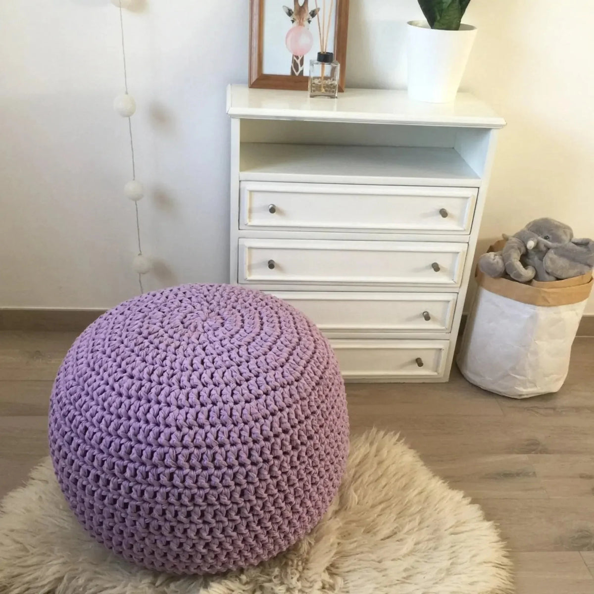 Runder Pouf | Lavendel