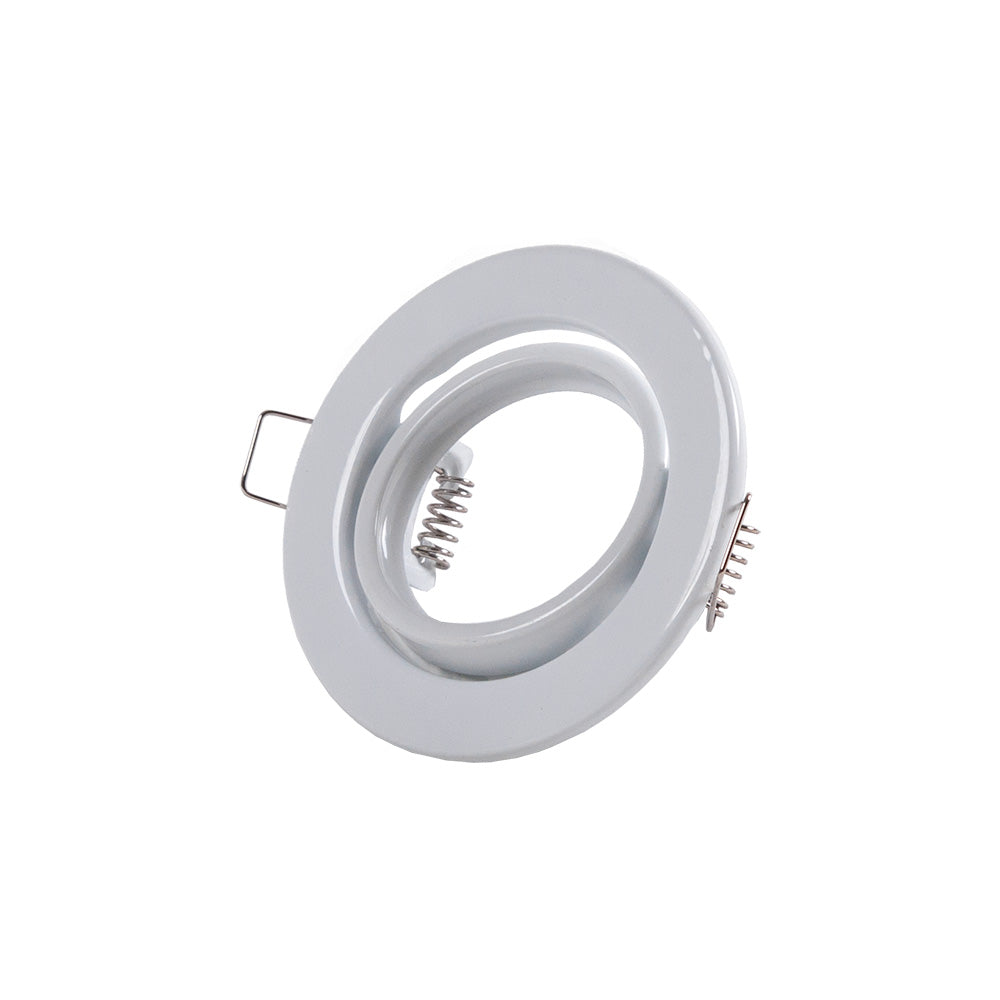 Aro Downlight Circular Inclinable "Vepa" Acero 90Mm - Blanco