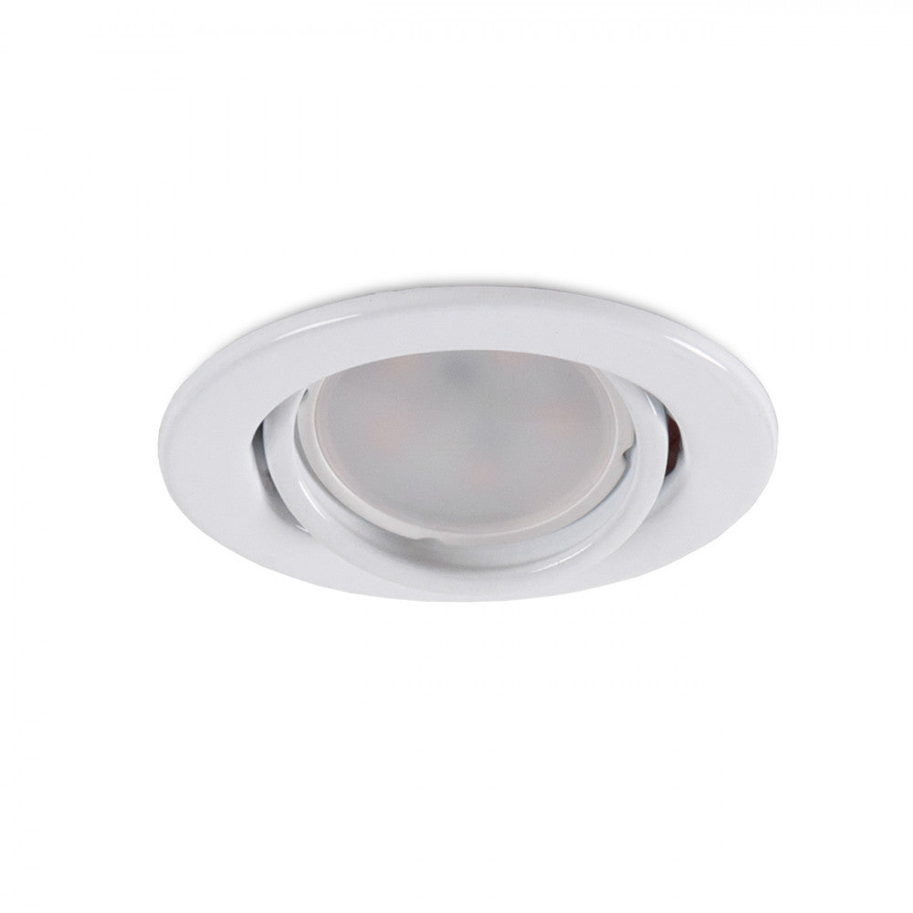 Aro Downlight Circular Inclinable "Vepa" Acero 90Mm - Blanco