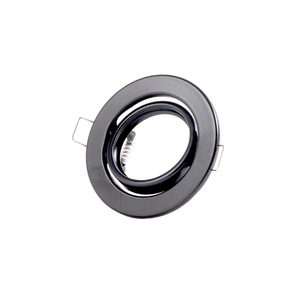 Anillo Downlight Circular Inclinable "Vepa" Acero 90Mm - Negro
