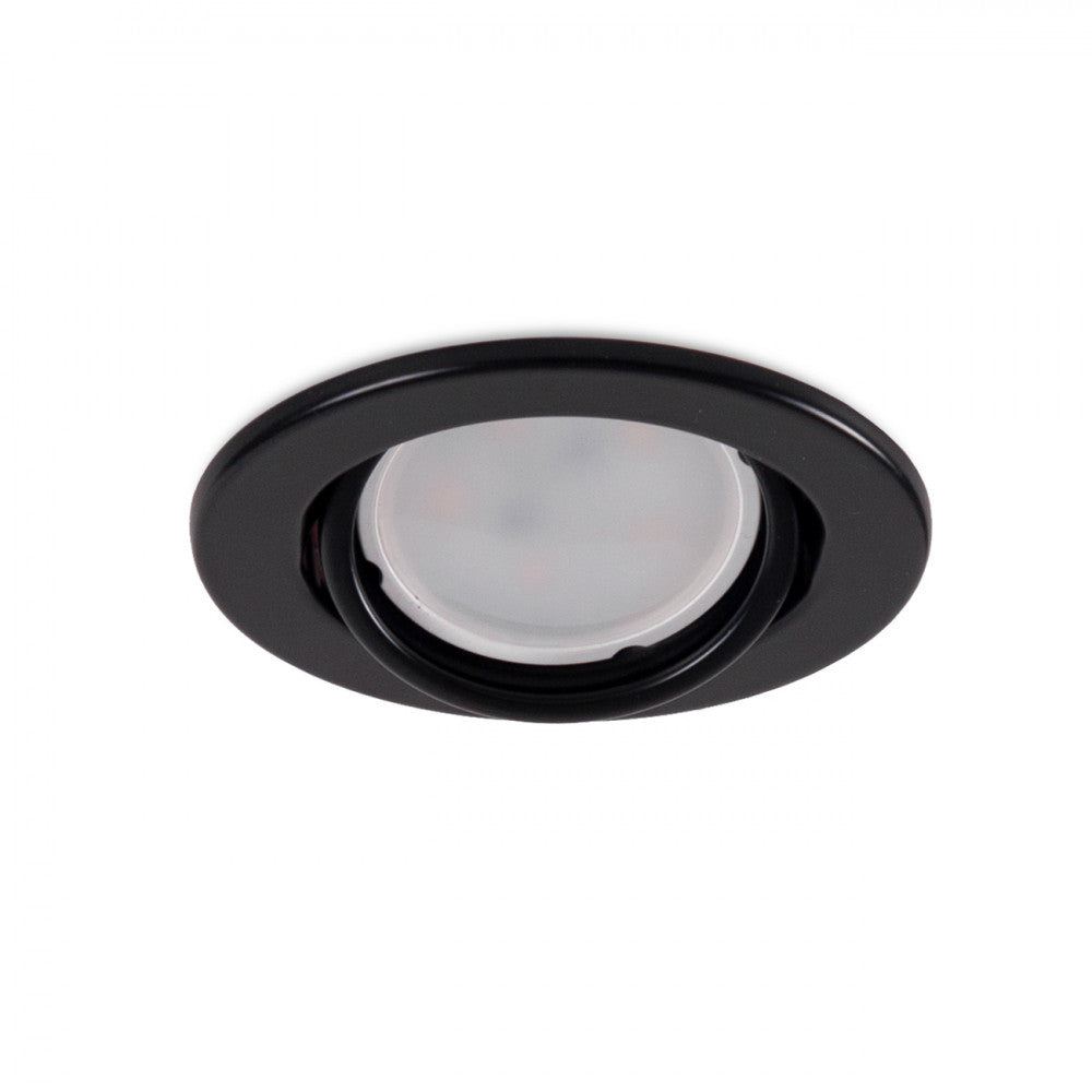 Anillo Downlight Circular Inclinable "Vepa" Acero 90Mm - Negro