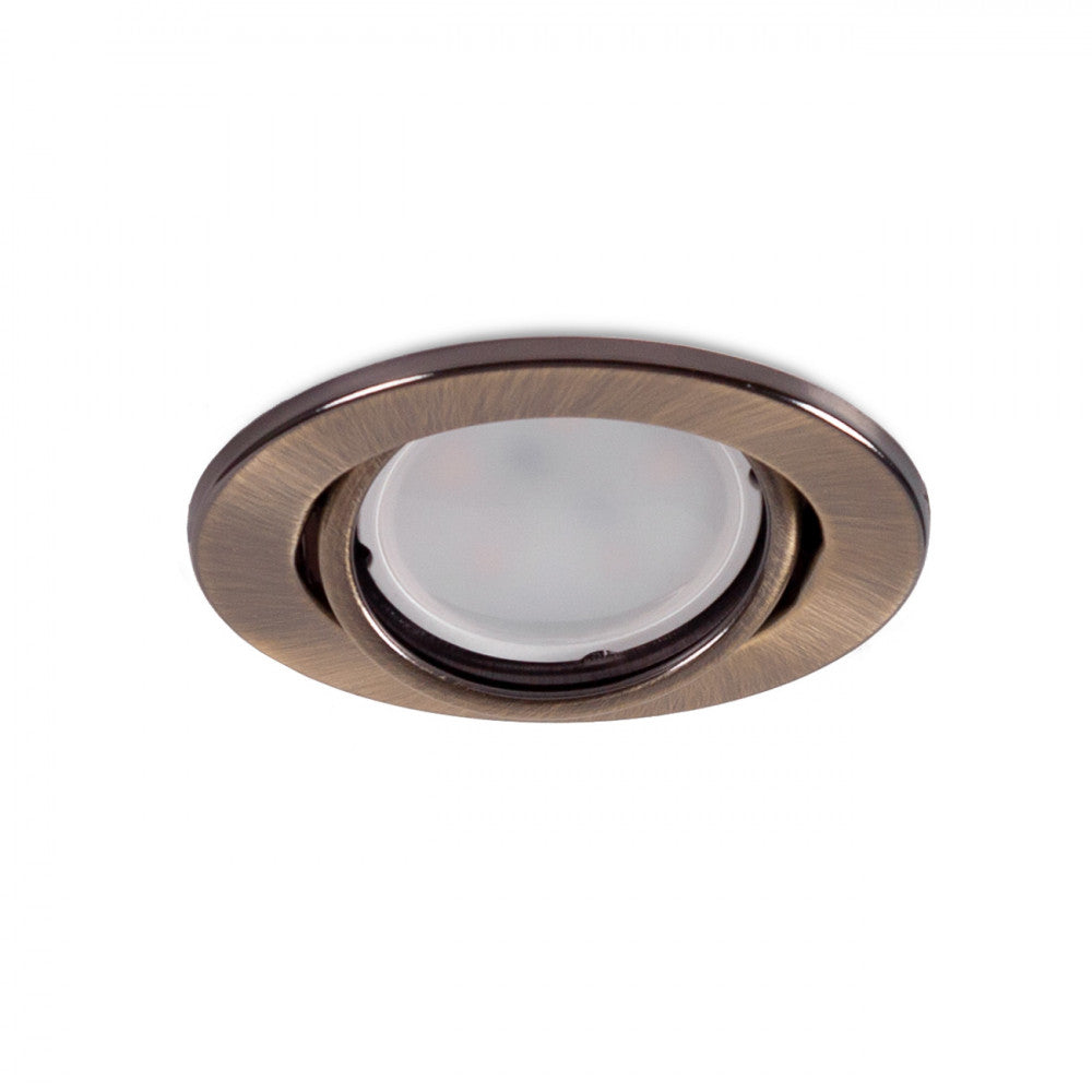 Aro Downlight Circular Inclinable "Vepa" Acero 90Mm - Latonado