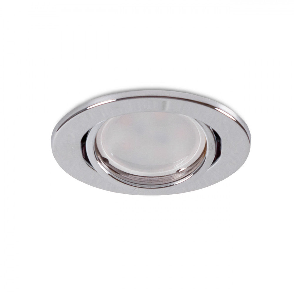 Aro Downlight Circular Basculante "Vepa" Acero 90Mm - Cromado
