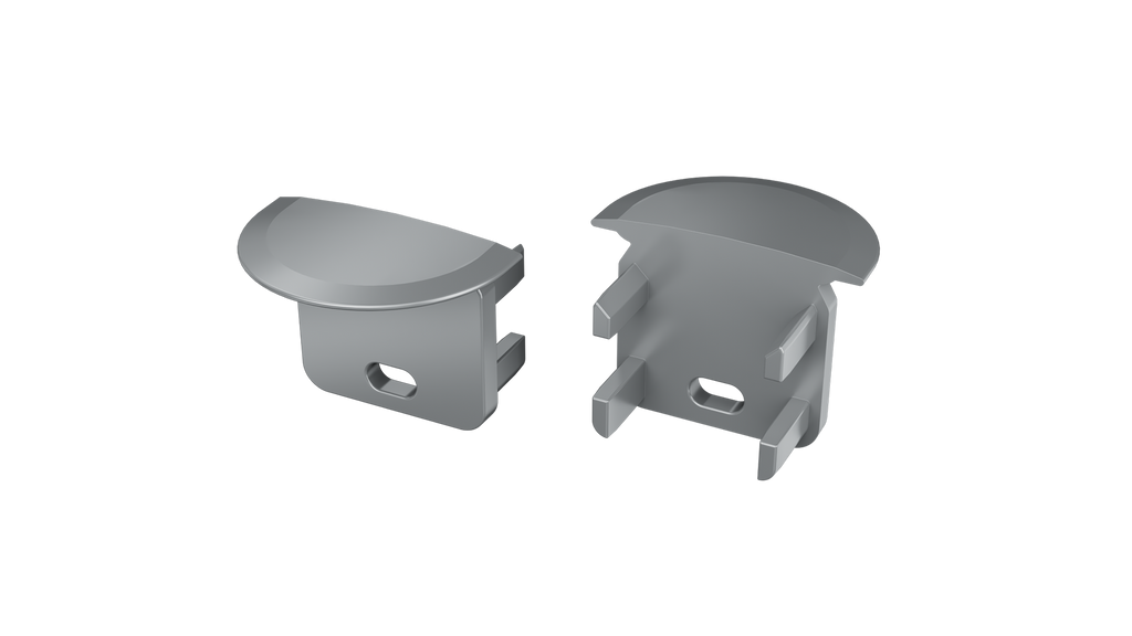 KIMERA-"SKAGEN" Silber eloxiertes Aluminiumprofil mit opalem Diffusor, Endkappen und Montageclips 2,02 m