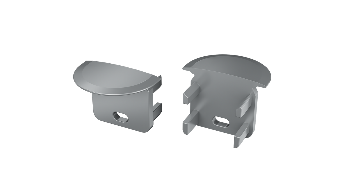KIMERA-"SKAGEN" Silber eloxiertes Aluminiumprofil mit opalem Diffusor, Endkappen und Montageclips 2,02 m