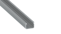 KIMERA-"HOM" Perfil de aluminio anodizado plateado con difusor opal, tapas finales y clips de montaje 2,02 m