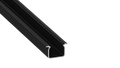 Perfil de alumínio KIMERA-"UHRE" Perfil de alumínio anodizado preto com difusor opalino, plugues e Clips de Montagem 2,02M