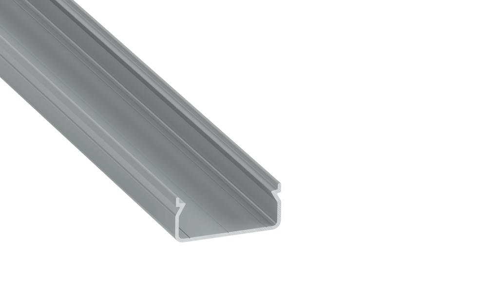 KIMERA-"EGEN" Silber eloxiertes Aluminiumprofil mit opalem Diffusor, Endkappen und Montageklammern 2,02M