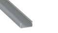 KIMERA-"EGEN" Silber eloxiertes Aluminiumprofil mit opalem Diffusor, Endkappen und Montageklammern 2,02M
