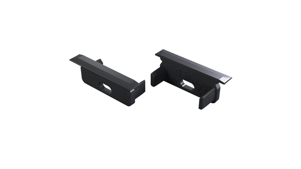 KIMERA-"TVED" Perfil de Alumínio Anodizado Preto com Difusor Opalino, Tampas de Extremidade e Clips de Montagem 2,02M