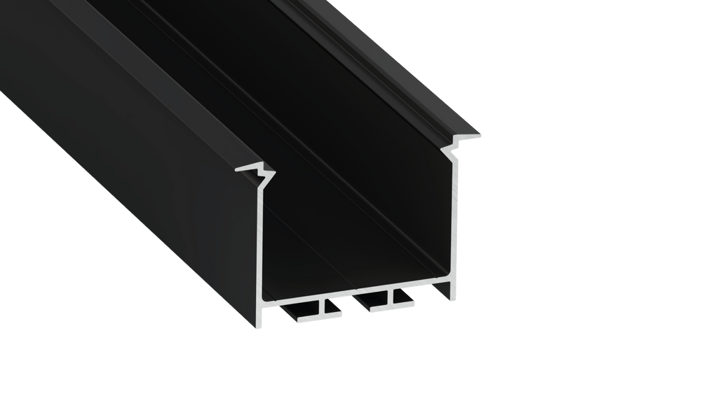 Aluminiumprofil KIMERA-"HEDE" mit opalem Diffusor, Endkappen und Befestigungsclips 2,02 m