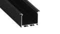 Aluminiumprofil KIMERA-"HEDE" mit opalem Diffusor, Endkappen und Befestigungsclips 2,02 m