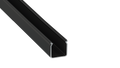 KIMERA-"HELSE" Perfil de alumínio anodizado preto com difusor opalino, tampas de extremidade e clipes de montagem 2,02 m