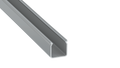 KIMERA-"HELSE" Profil aus eloxiertem Aluminium in Silber mit opalem Diffusor, Endkappen und Befestigungsclips 2,02 m