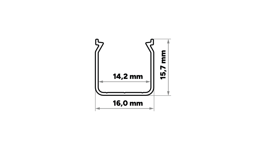 KIMERA-"HELSE" Profil aus eloxiertem Aluminium in Silber mit opalem Diffusor, Endkappen und Befestigungsclips 2,02 m