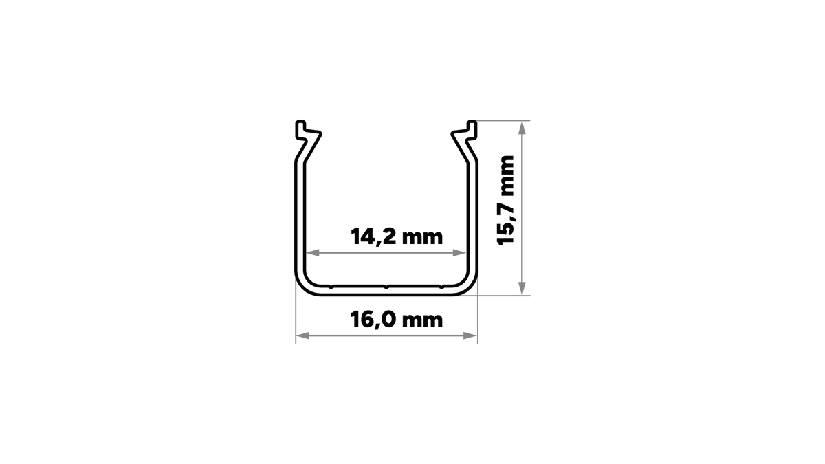 KIMERA-"HELSE" Profil aus eloxiertem Aluminium in Silber mit opalem Diffusor, Endkappen und Befestigungsclips 2,02 m
