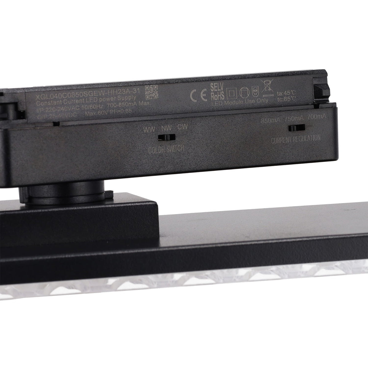 Luminária de calha LED CCT de 30 W "Market" preta