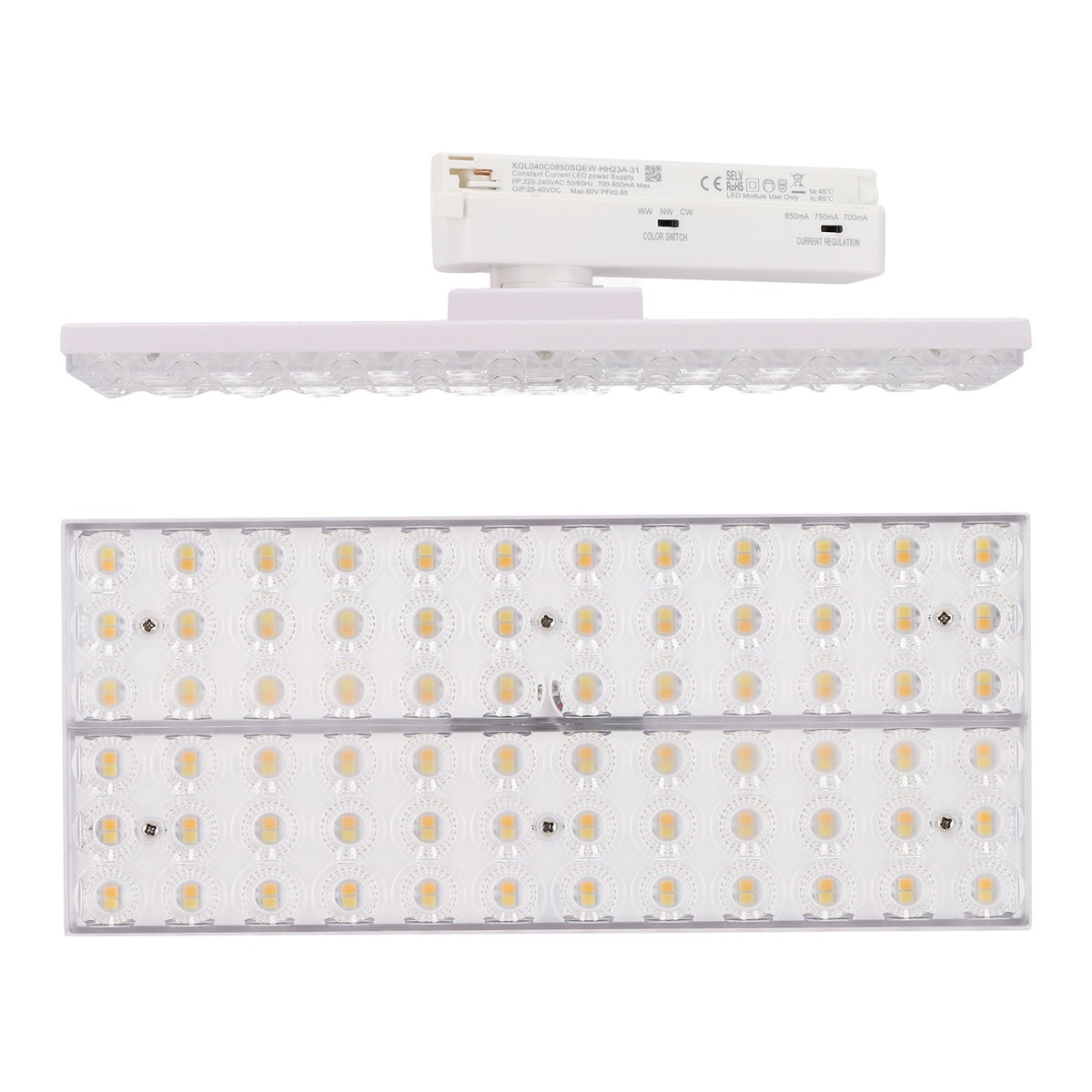 Luminária de calha LED CCT de 30 W "Market" branca
