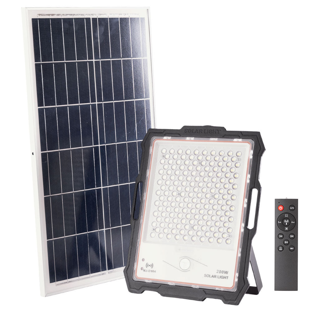 Projetor solar LED 200W 20000Lm Sensor_Painel de controle remoto:5V 35W Bateria: 3,3V 30.000Ma [LUM-MJ-DW904]