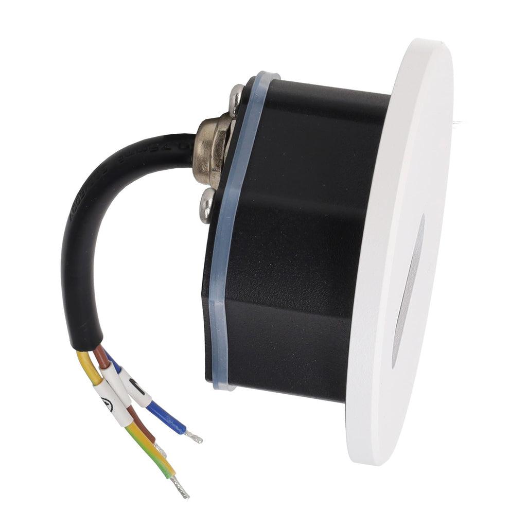 Luminaria LED empotrable para escalera con frontal magnético, 3 W, IP65, 3000 K - Blanco