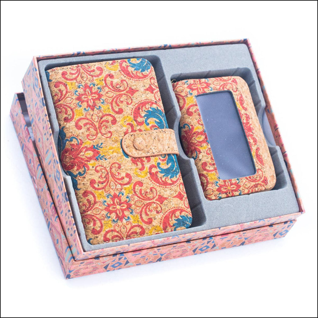 Natural Cork Material Gift Box Wallet for Women, 2-Piece Med HY-037