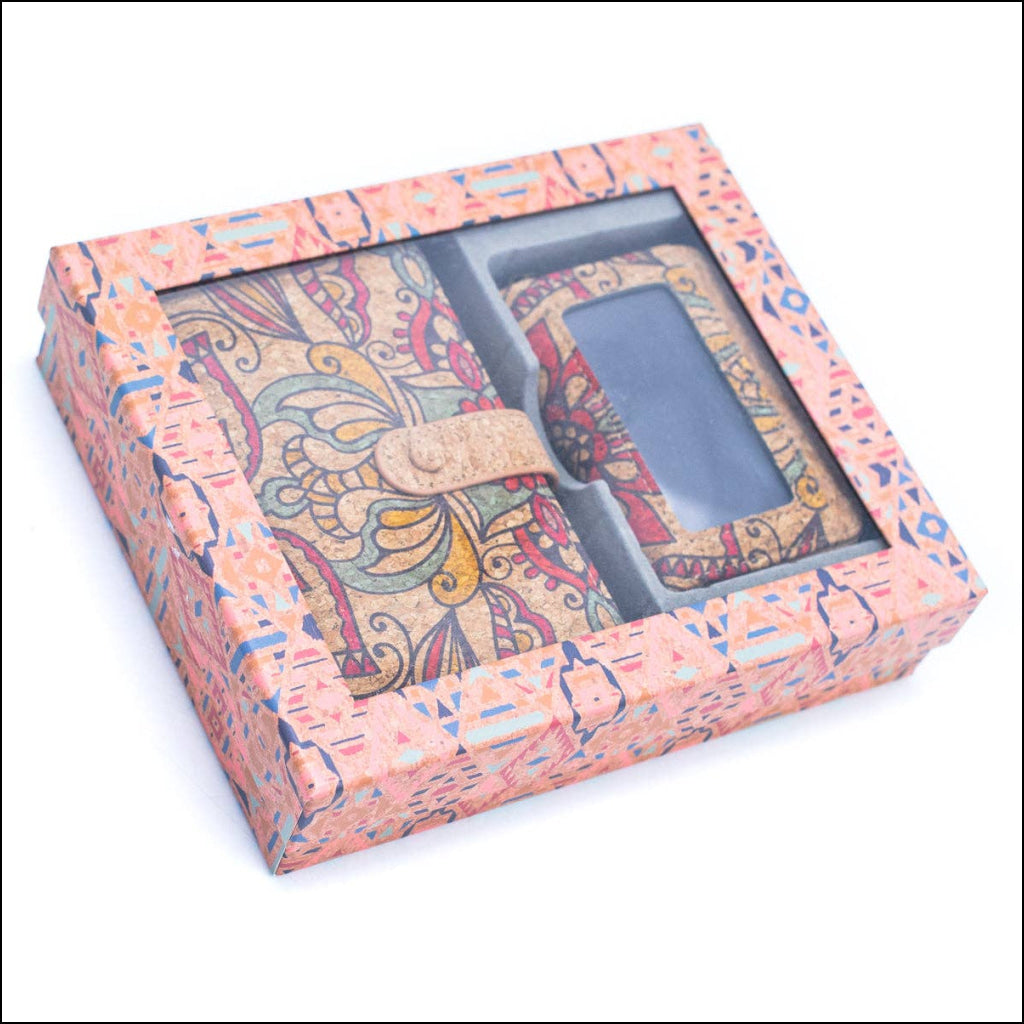 Natural Cork Material Gift Box Wallet for Women, 2-Piece Med HY-037