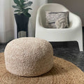 Bouclé Pouf Hocker | Hellbeige