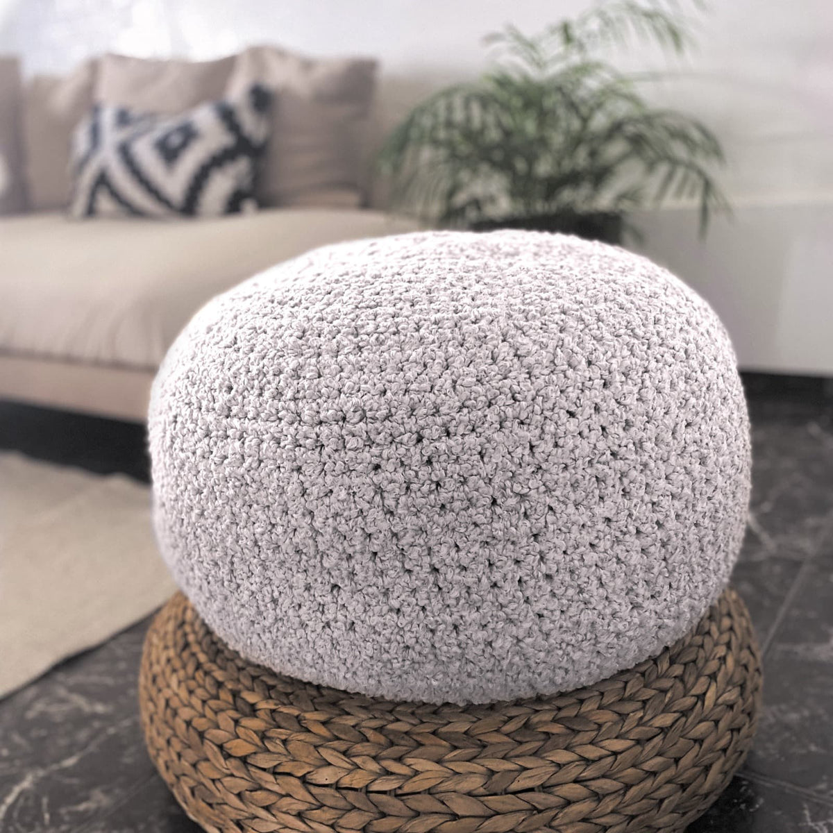 Boucle Knitted Pouffes | More Colors