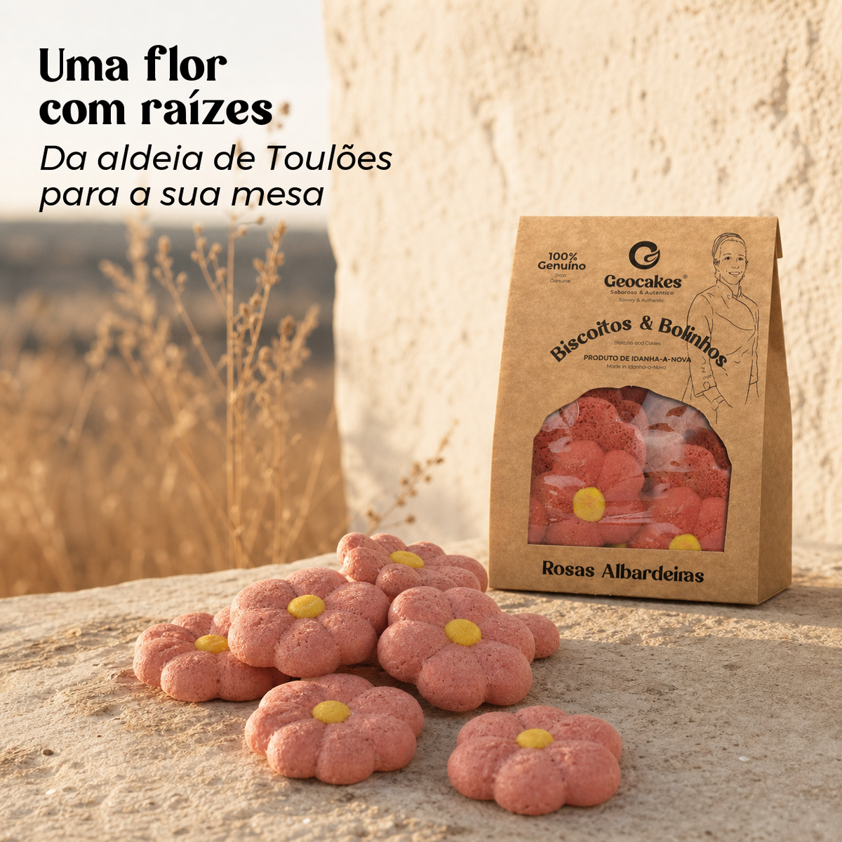 Albardeiras Rosafarbene Kekse aus der Beira Baixa - Geocakes