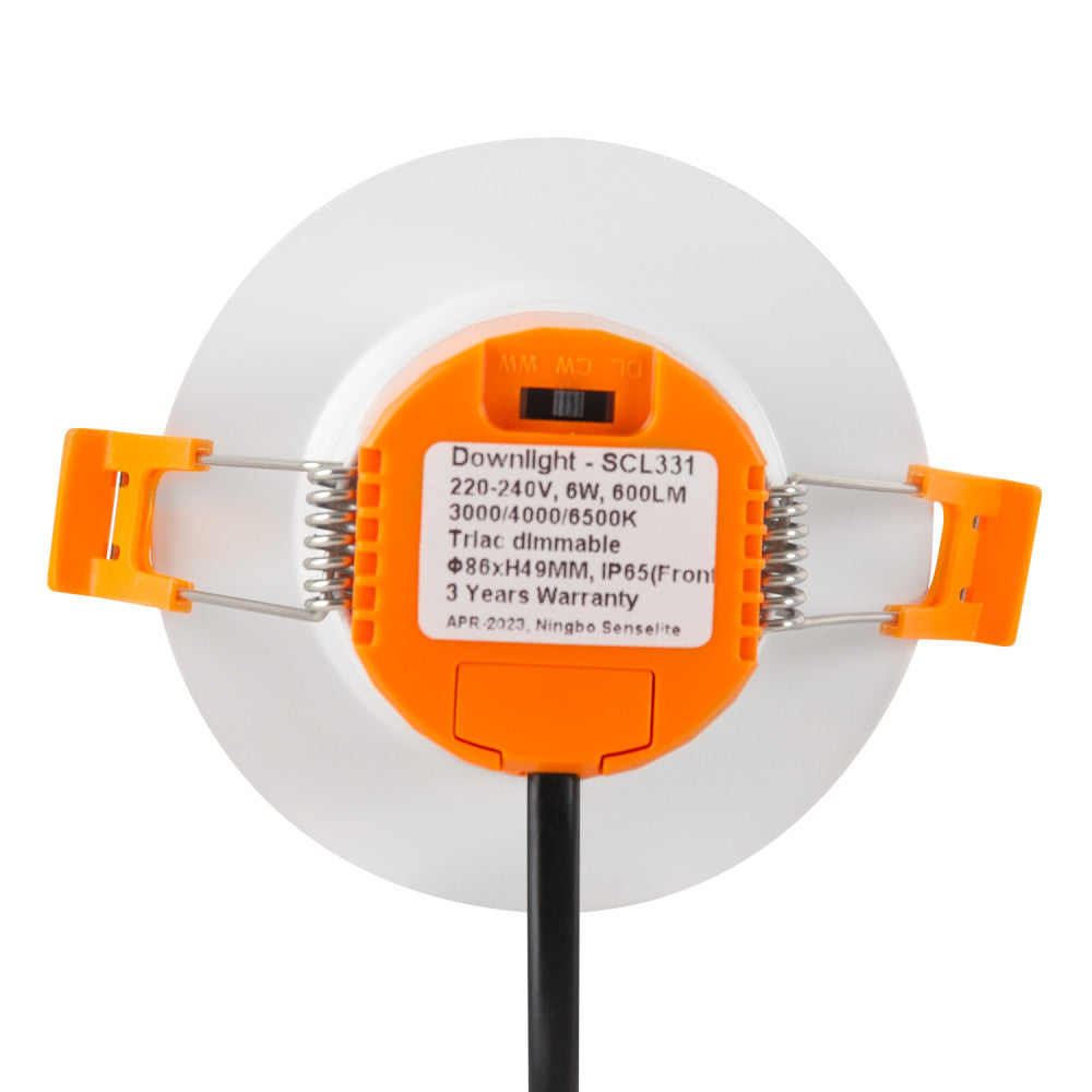 LED-Einbau-Downlight 6W 600Lm CCT 3000-6500ºK (Lichttemperatur einstellbar) IP65 60º feuerfest [SE-SCL331-6W-CCT]