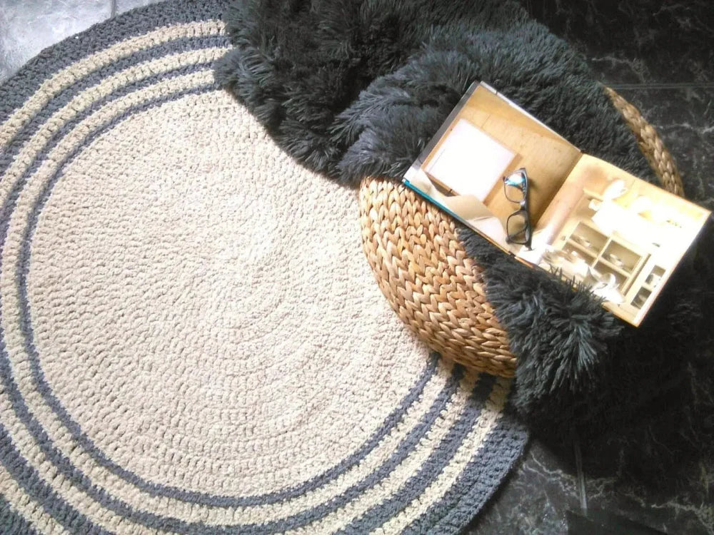 Hochflor-Rundteppich, weiche Fußmatte