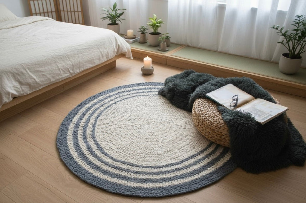 Hochflor-Rundteppich, weiche Fußmatte