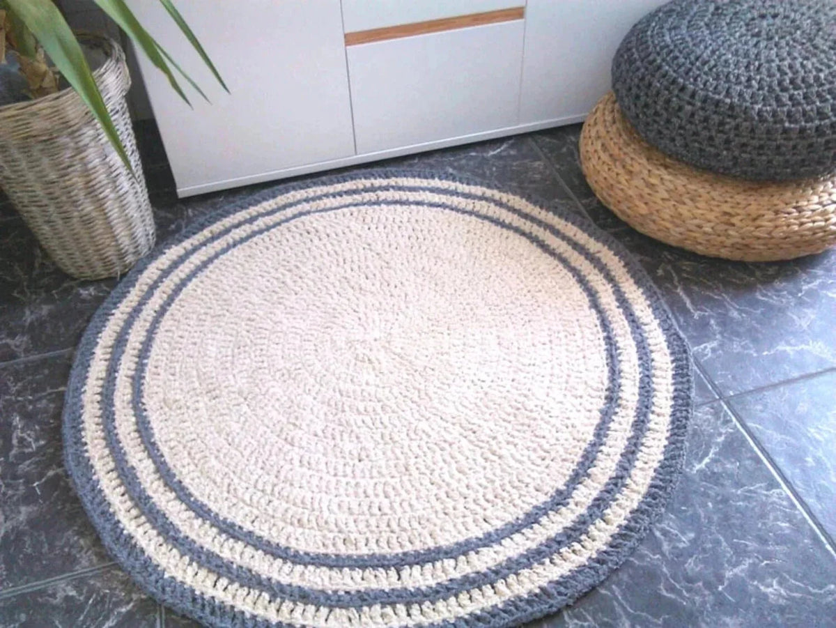 Hochflor-Rundteppich, weiche Fußmatte
