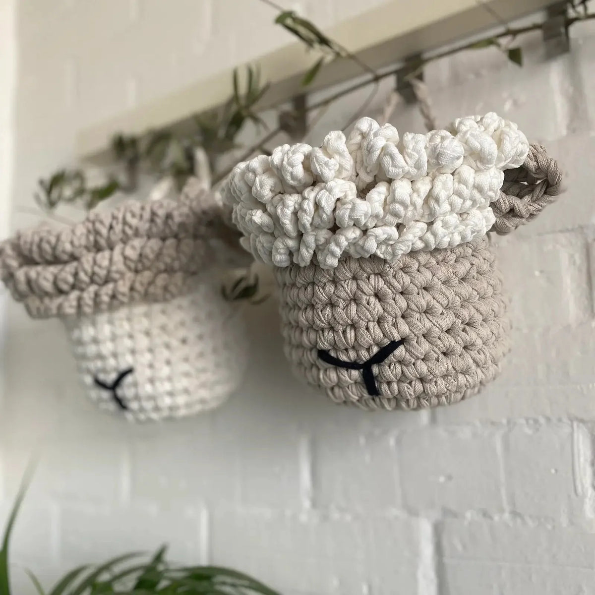 Sheep Crochet Storage Baskets