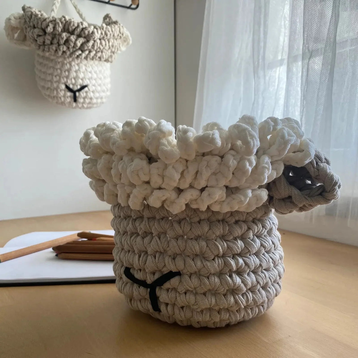 Sheep Crochet Storage Baskets