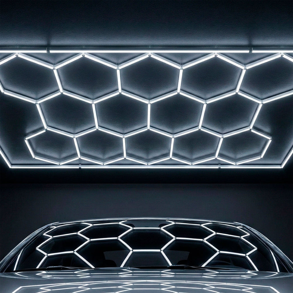 Lâmpada LED Hexagonal - 6000K - 14 Hexágonos + Retângulo 5m