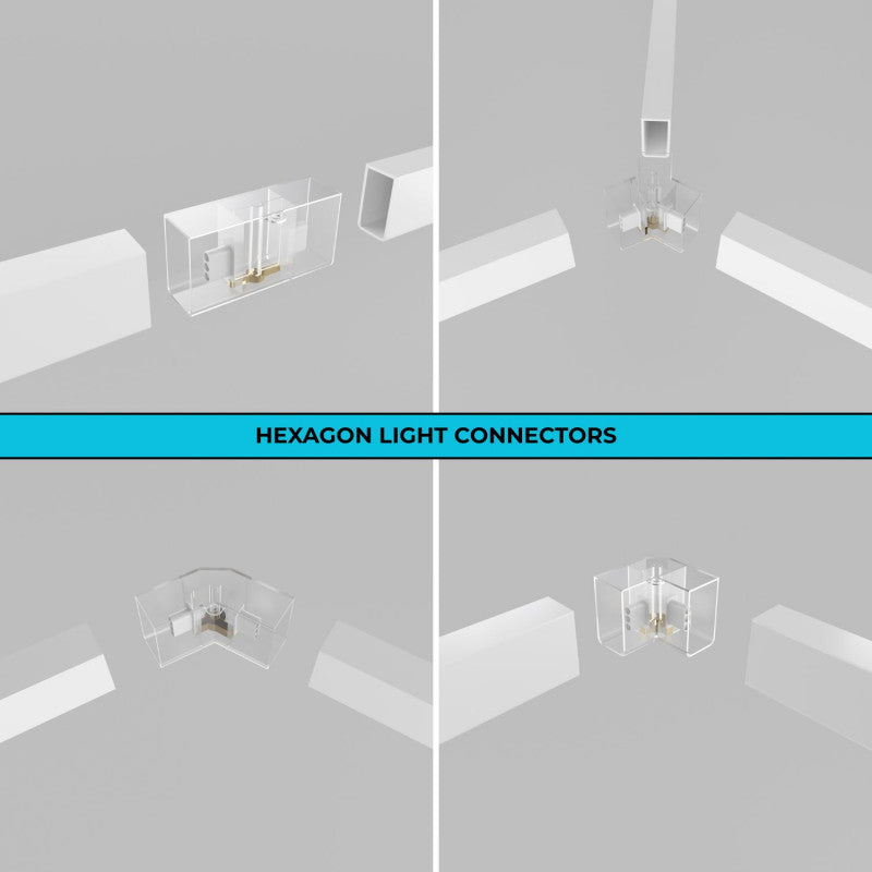 Lâmpada LED Hexagonal - 6000K - 14 Hexágonos + Retângulo 5m
